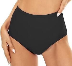 AFRM Women's Tummy Control High Waist Mesh Bikini Bottoms Black Size XS